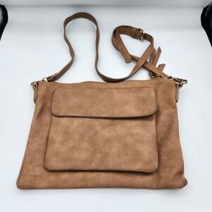 Shiraleah Chicago Brown Crossbody‎ Bag Adjustable Strap Front Pocket Purse